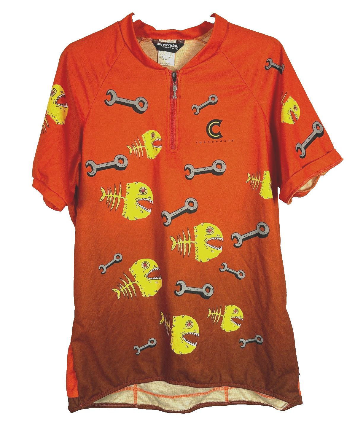 VTG Cannondale Cycling Jersey USA 90s Wrench Piranha Fish Bone Wrench Mens XL