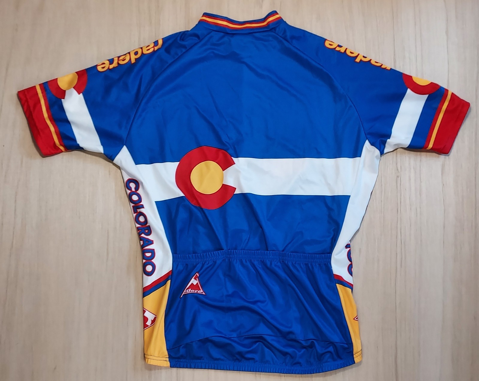 Radere Colorado State Flag Cycling Jersey Mens L Blue White 3/4 Zip Pockets