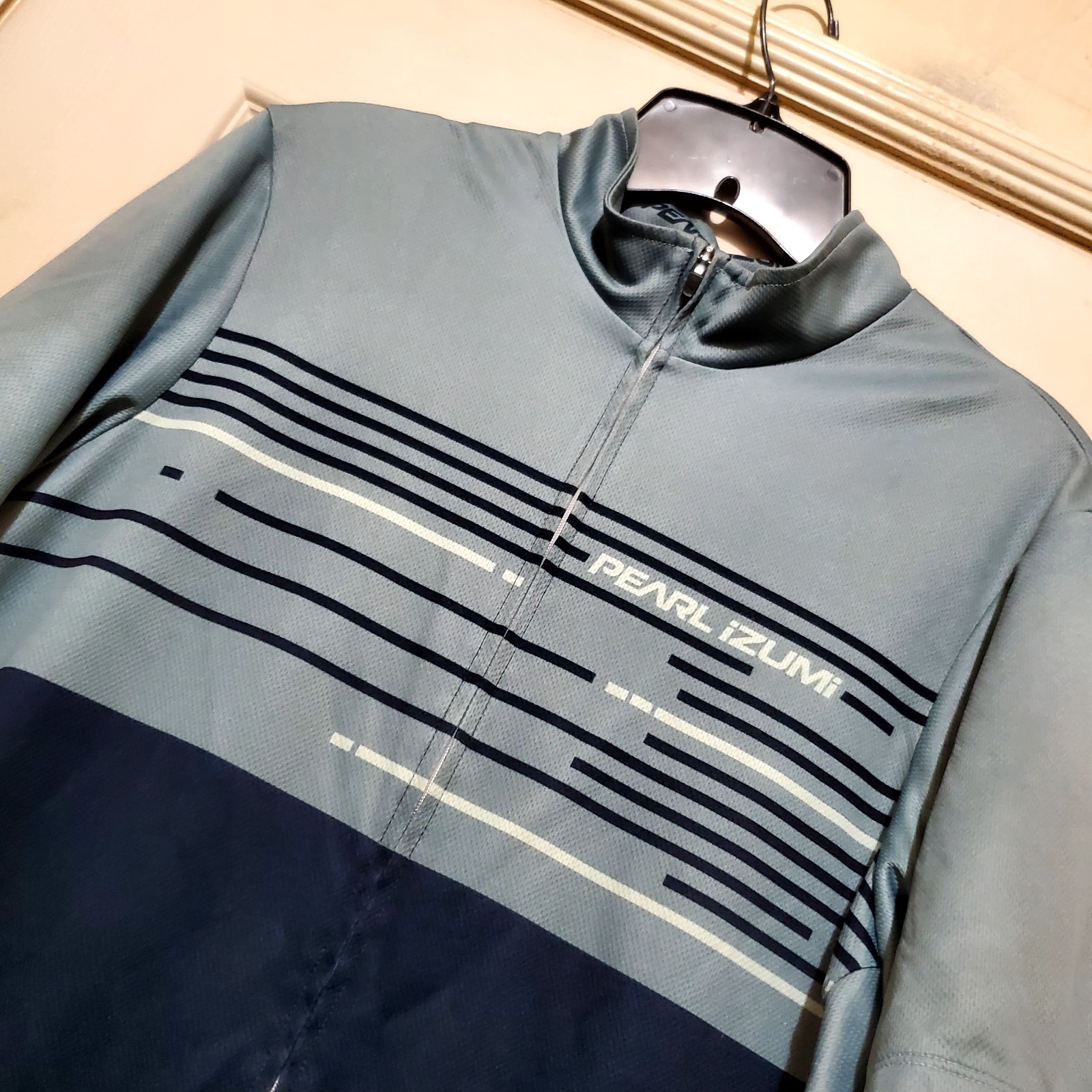 Pearl Izumi Jersey Mens XL Blue Green Cycling Biking Full Zip Performance Jacket