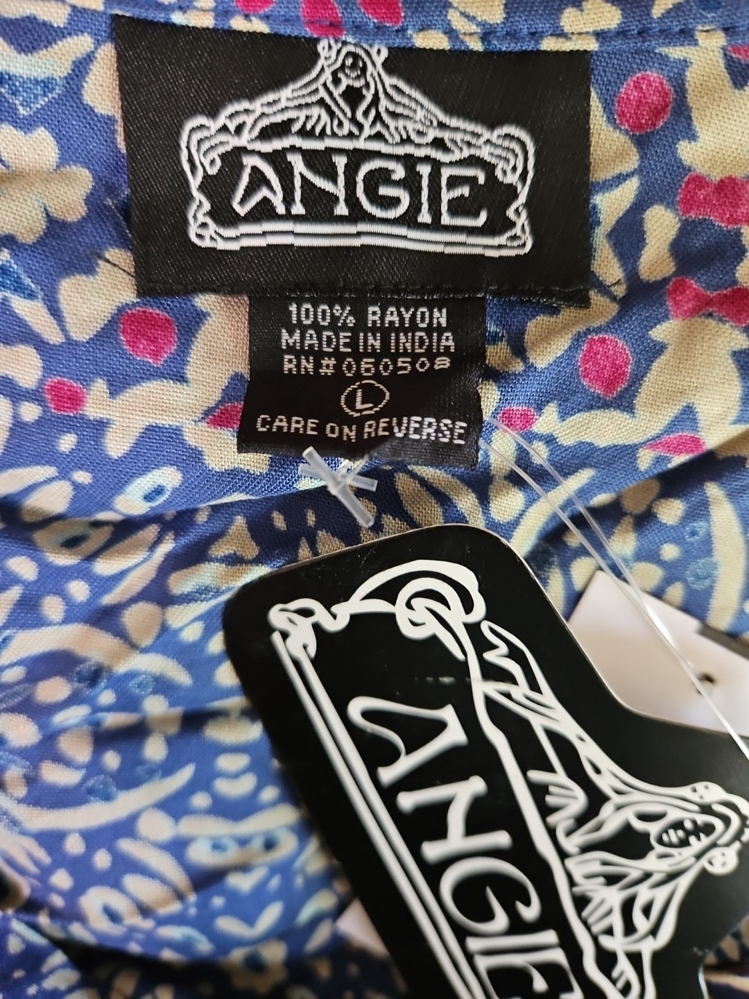 ANGIE Women’s Long Sleeve, Blue Multi, Cut-Outs Casual Dress Large NWT (62)