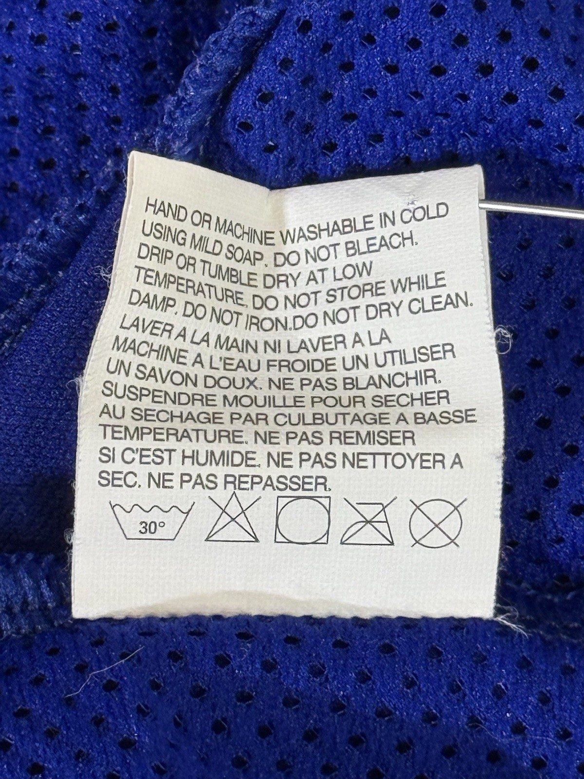 Pearl Izumi Mens Size L Technical Wear Cycling Jersey Blue Net Pockets 3/4 Zip