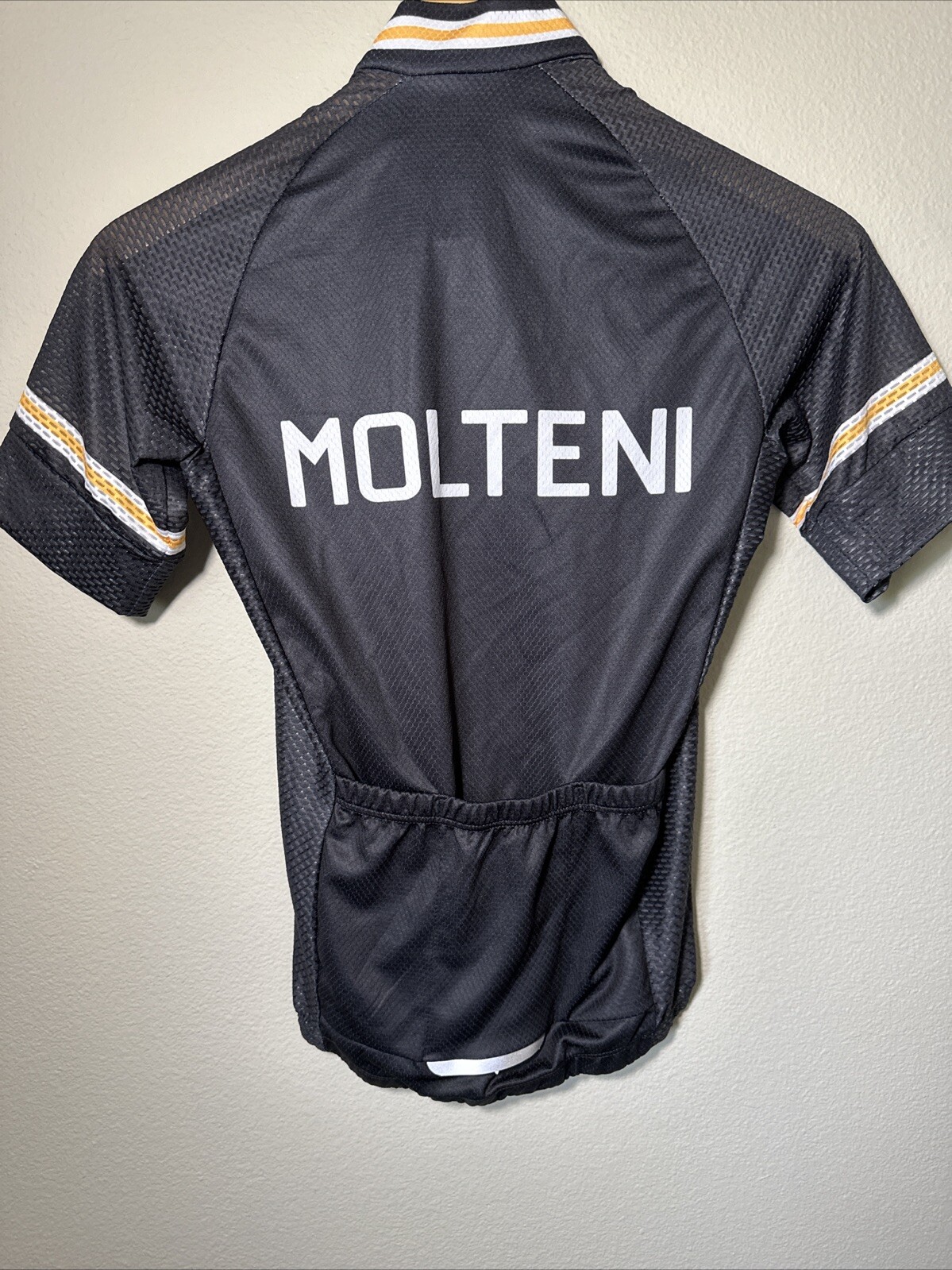 Molteni Retro Black Cycling Jersey Short Sleeve Size XXS Hills & Mountains