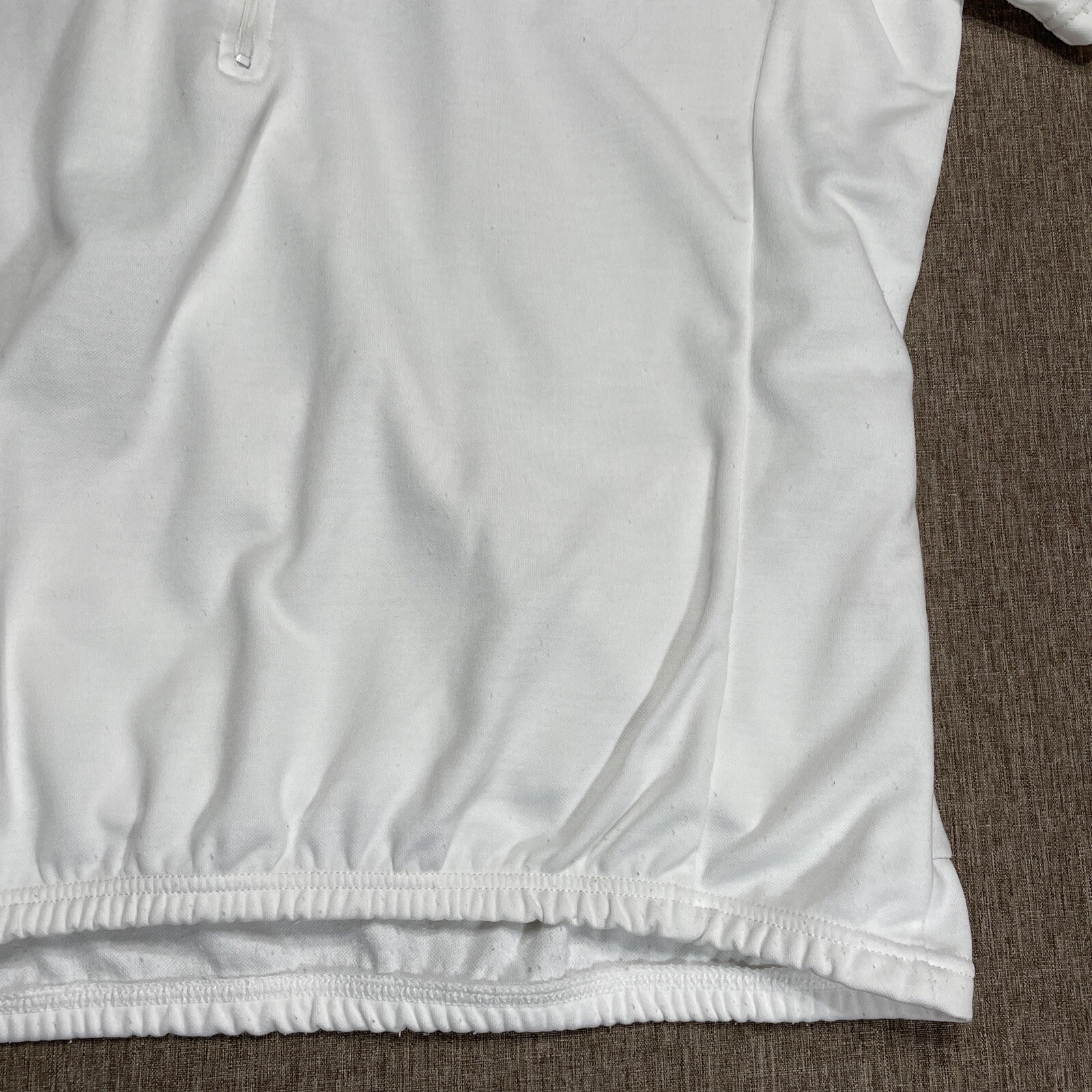 Performance Cycling Jersey Womens L White Short Sleeve Pockets Half Zip