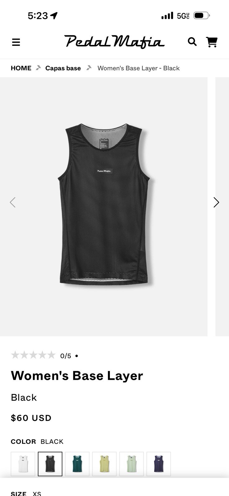 Pedal Mafia Women’s Base Layer Black XL Sleeveless Mesh Cycling Top Road Bike