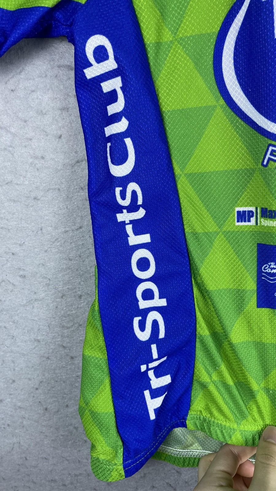 Louis Garneau Tri-Sport Club Fayetteville Cycling Jersey Mens XS Green USA Made