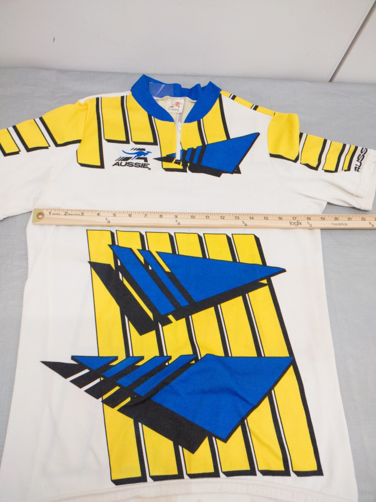 Cycling Jersey. Aussie White yellow blue. Size L