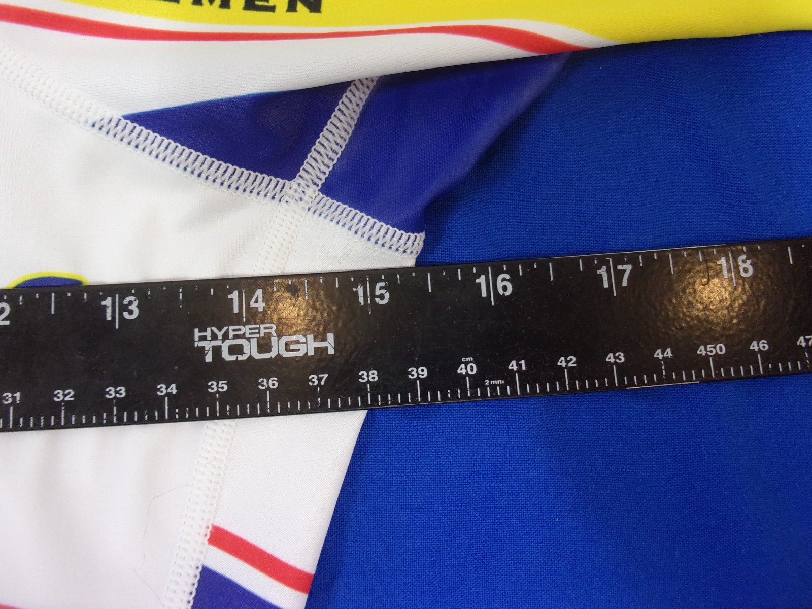 DESIGNER VOLER FRONT RANGERS PADDED YELLOW/ BLUE CYCLING SUIT WOMEN’S X-SMALL