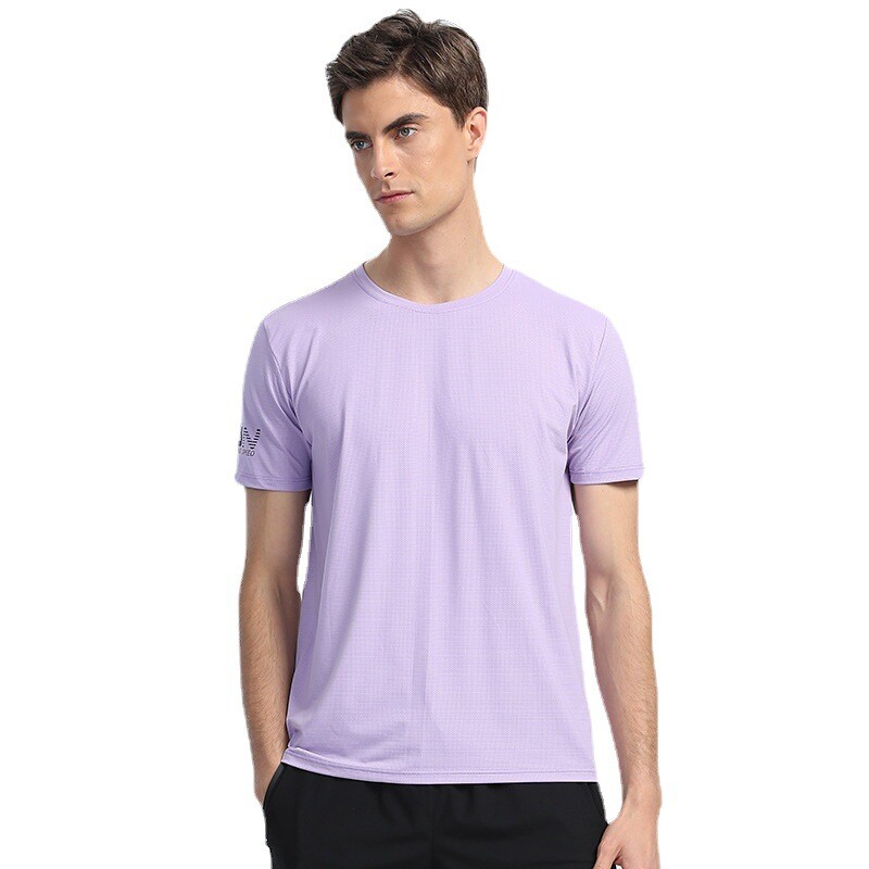 Men Women’s Short Sleeve Printed Round Neck Fitness Ice Silk Quick Dry T-shirt