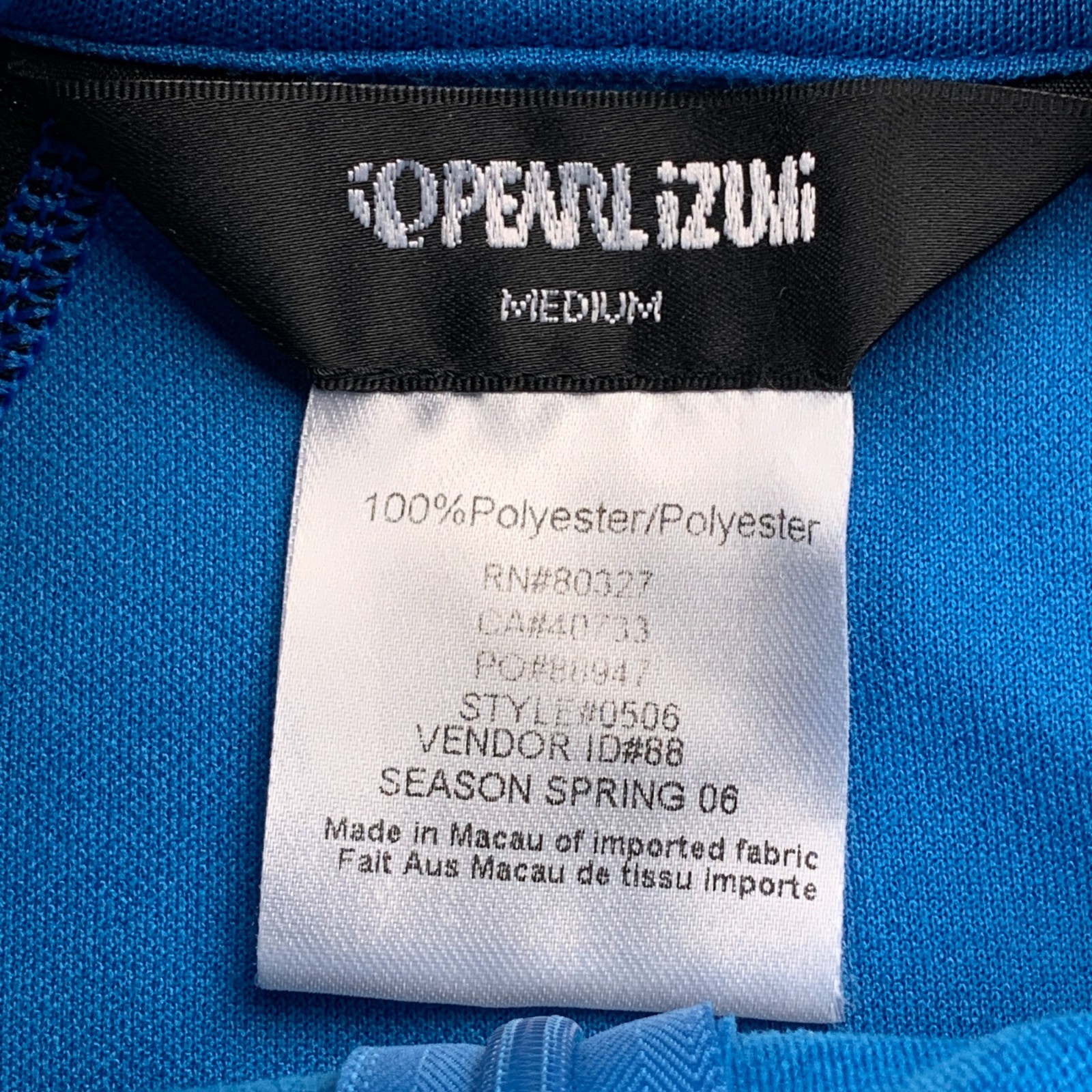 Medium Pearl Izumi Cycling Jersey Mens Blue Black Gray 3/4 Zip Short Sleeve S3