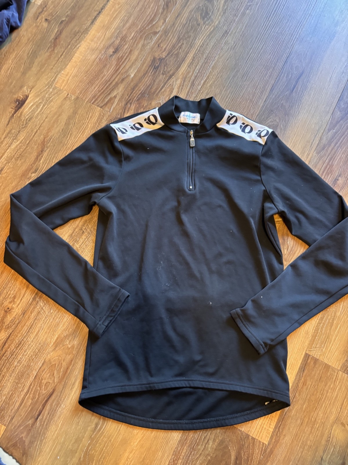 Vintage Pearl Izumi Cycling Jersey Medium Mens Long Sleeve 1/4 90s USA Black