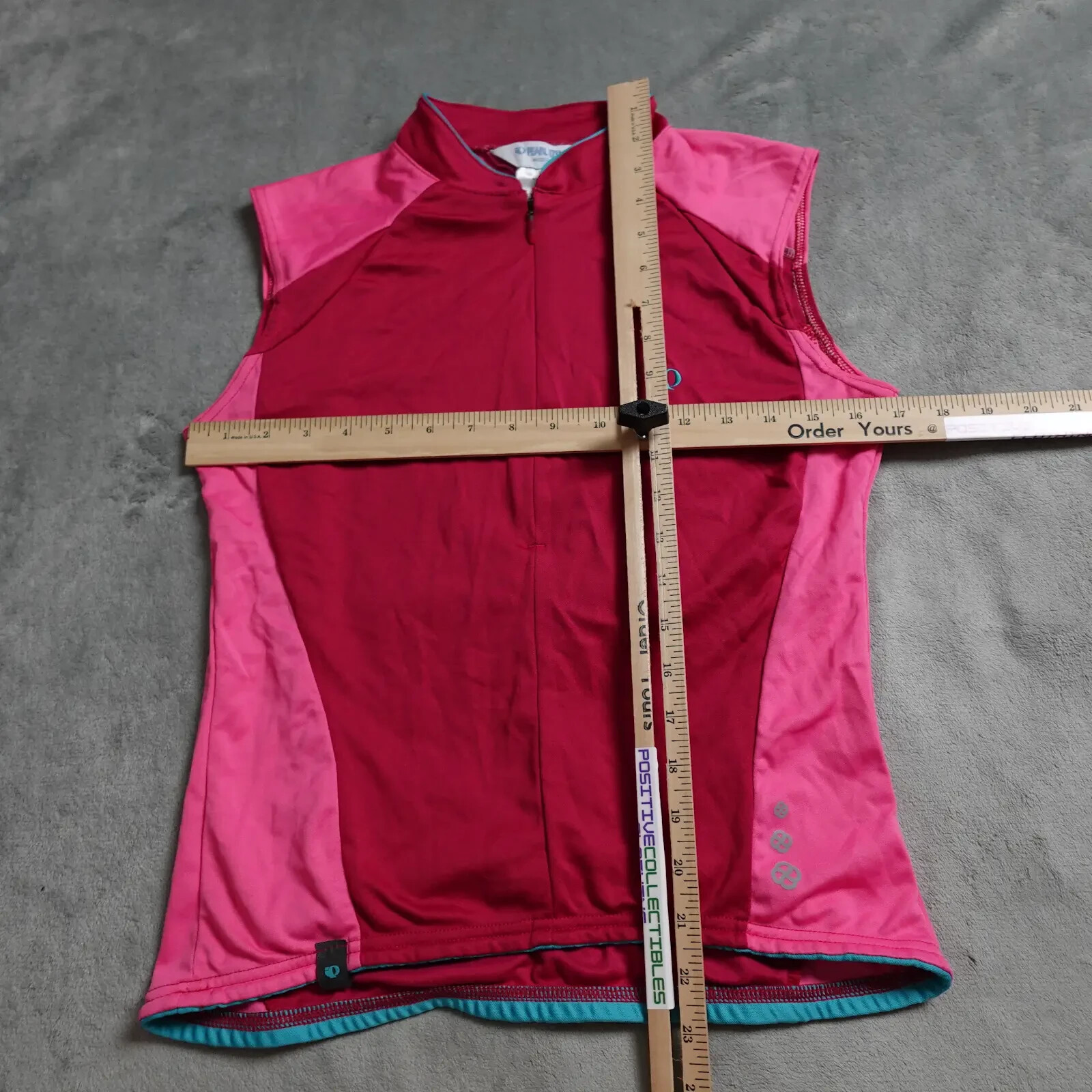 Pearl Izumi Cycling Shirt Women’s Medium Red Pink Colorblock Sleeveless 1/4 Zip