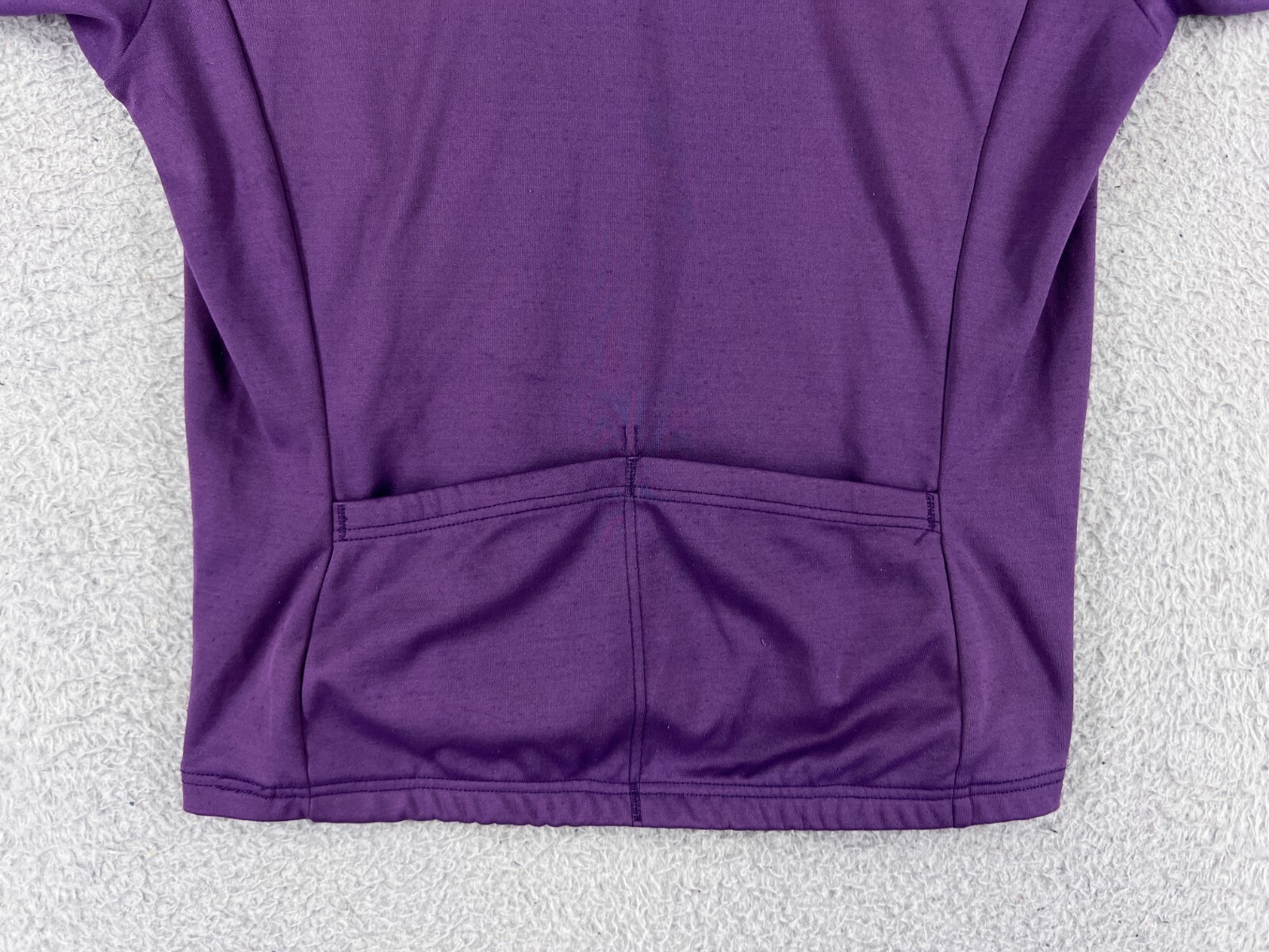 REI Cycling Jersey Womens Medium Purple 1/2 Zip Pockets 100% Polyester Mock Neck
