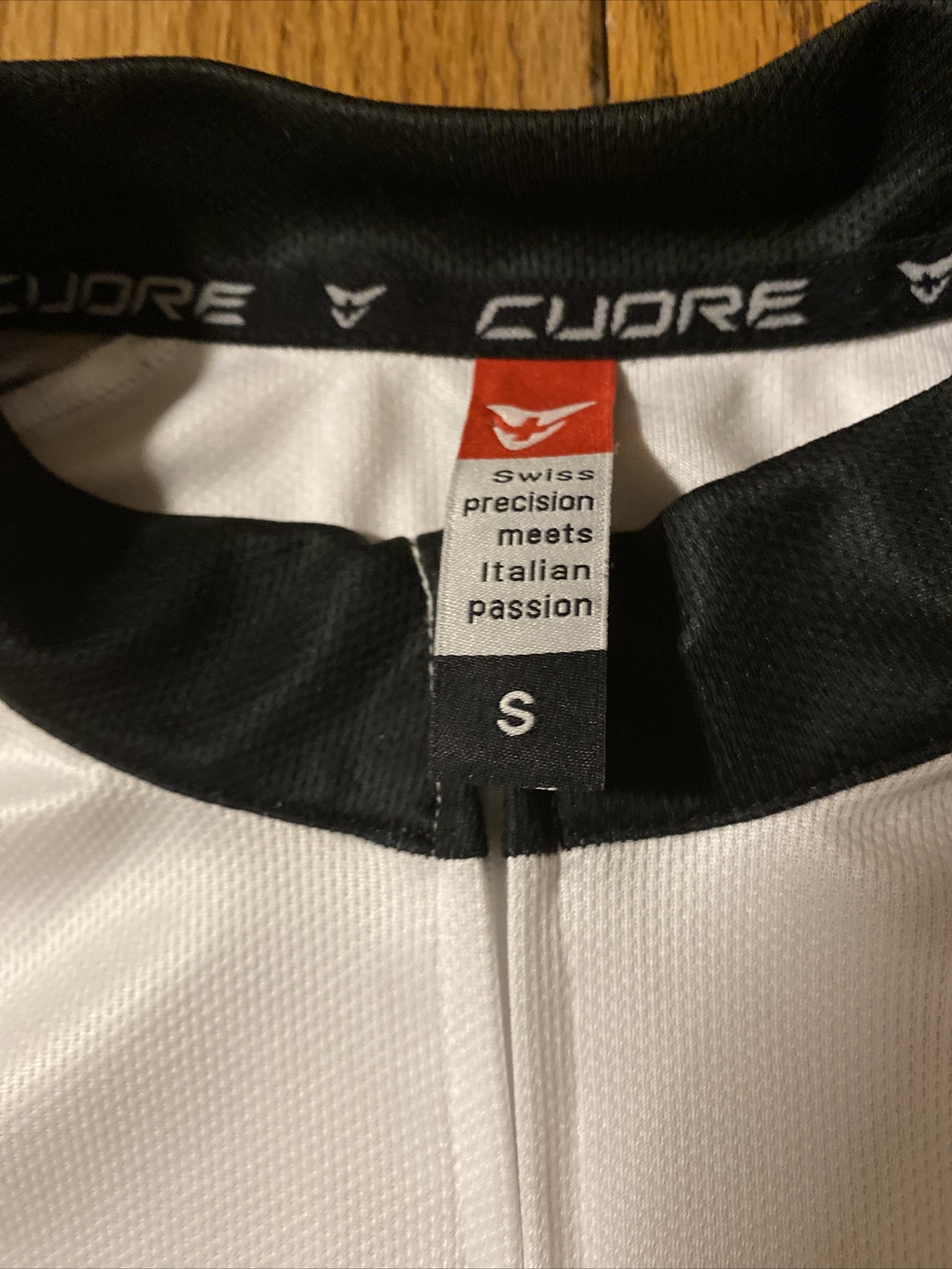 Cuore cycling jersey USA Cyclinh Small Size White Gray Full Zip Race Fit