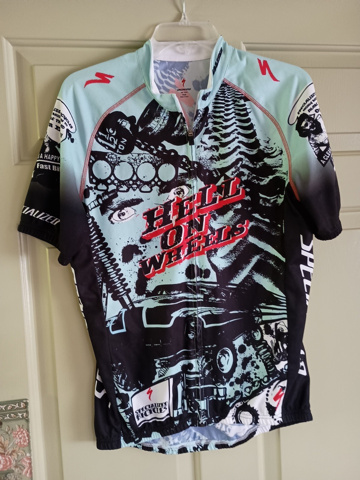 Specialized HELL ON WHEELS Jersey Short Sleeve Large Cycling Bike Pockets