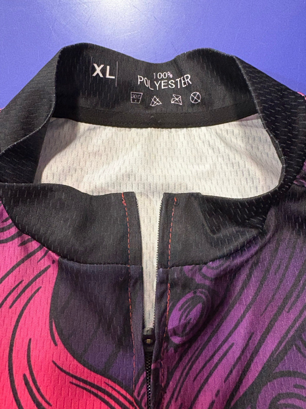Full Zip Cycling Shirt/Jersey By Bicycle Booth. 100% Polyester, Size XL