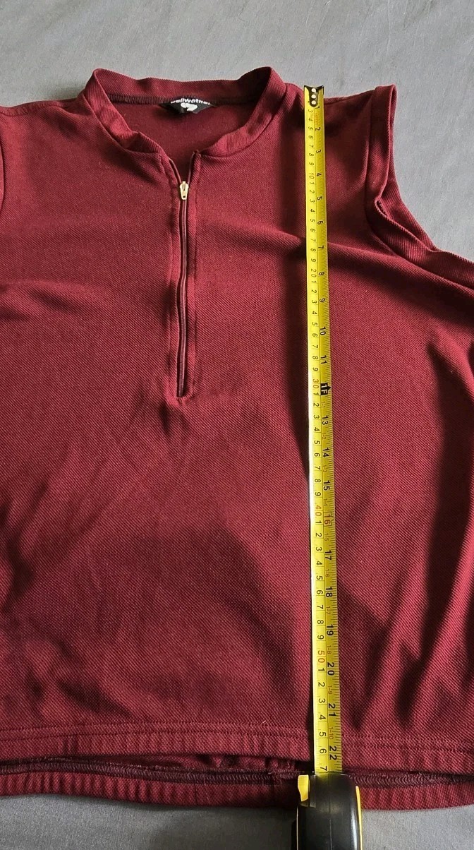 VTG SF Deadstock Bellwether Mens Cycling Poly Pique Vest Maroon Large