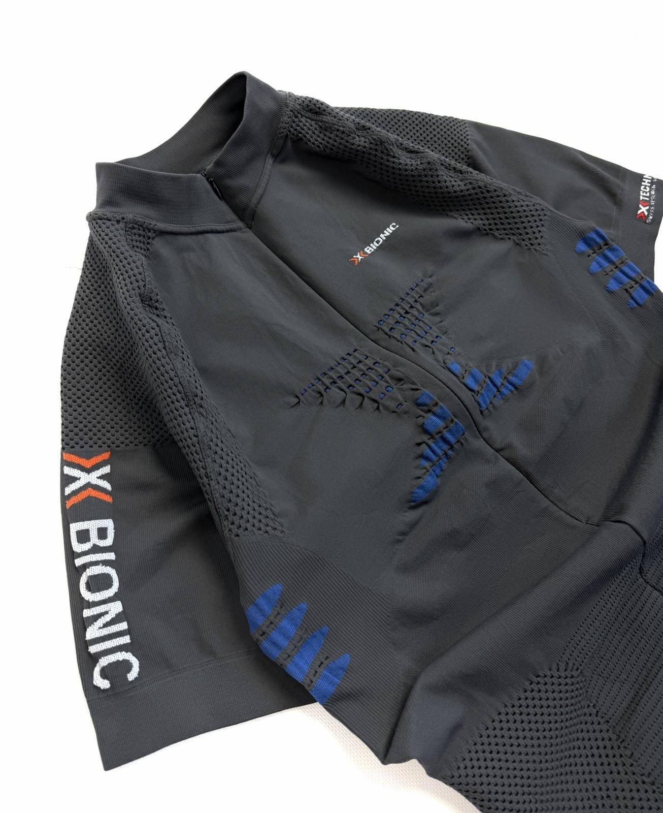 X-BIONIC Cycling Thermo Compression Short Sleeve Jersey 3/4 Zip Bike Wear Men XL