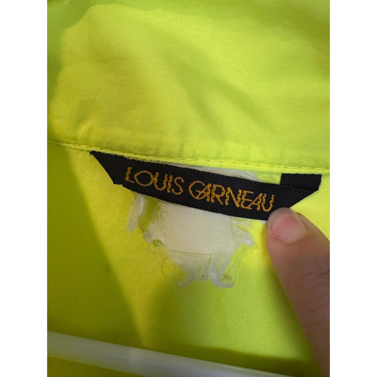 Louis Garneau Cycling Jacket M/L Neon Yellow Full Zip Lightweight