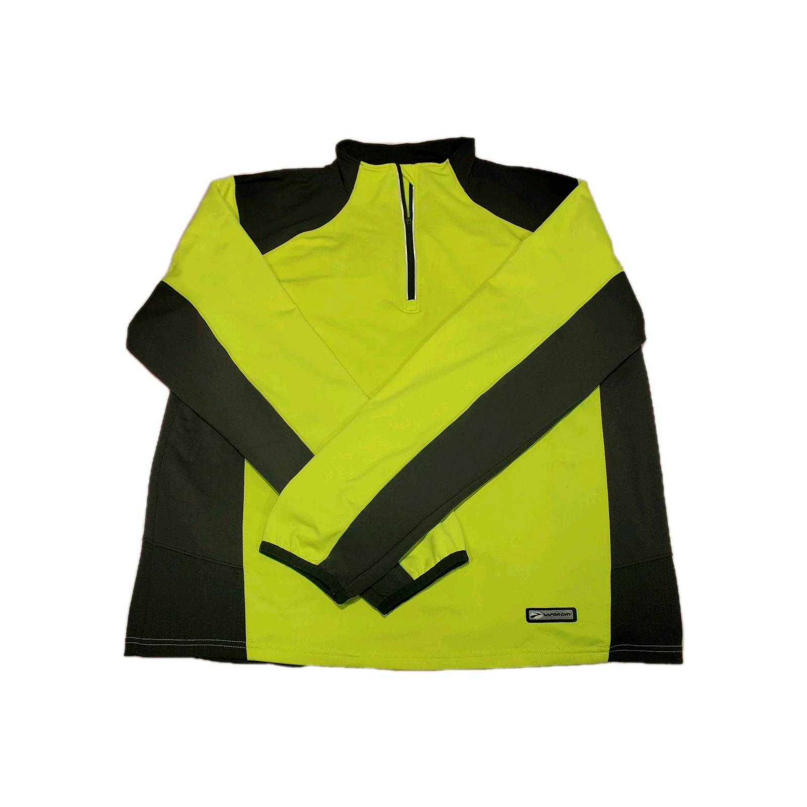 Brooks VaporDry Cycling Jersey Mens L Hi-Vis Reflective Half Zip Rear Pocket