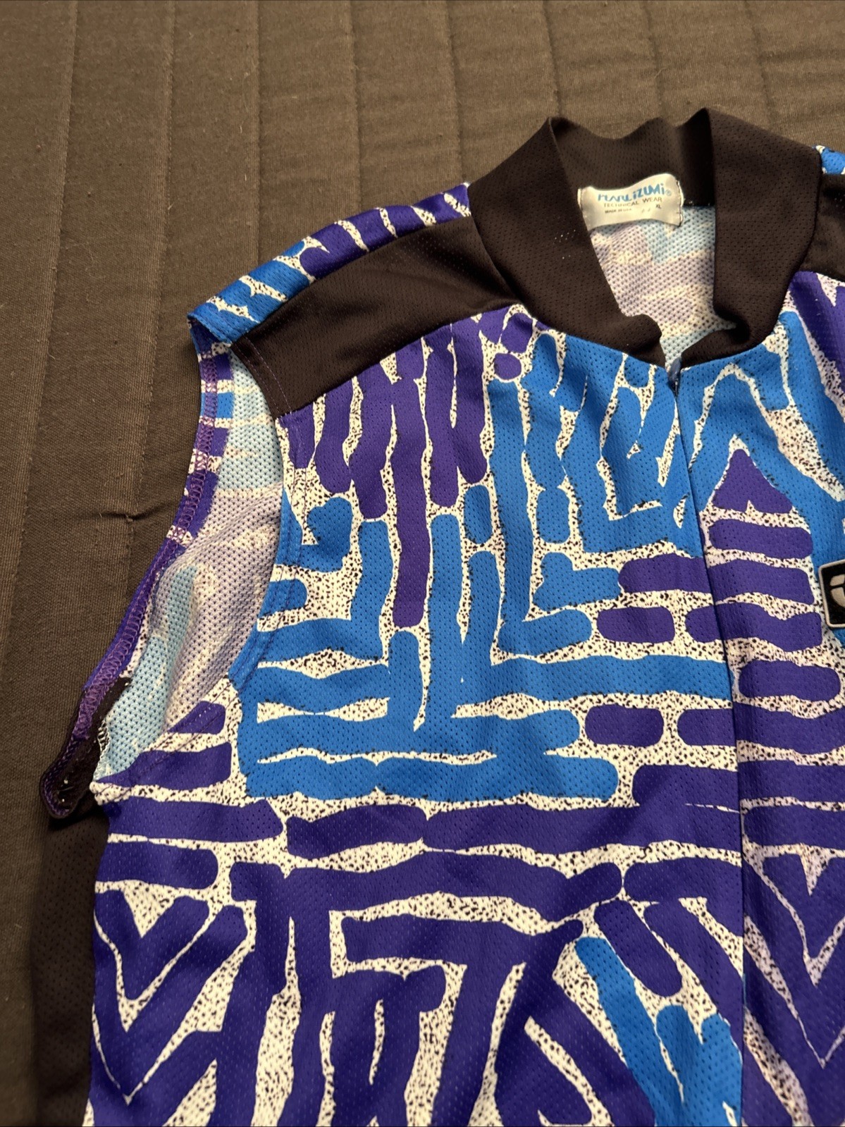 Vintage 90’s Pearl Izumi Cycling Zipper Tank Shirt USA XL ABSTRACT RETRO