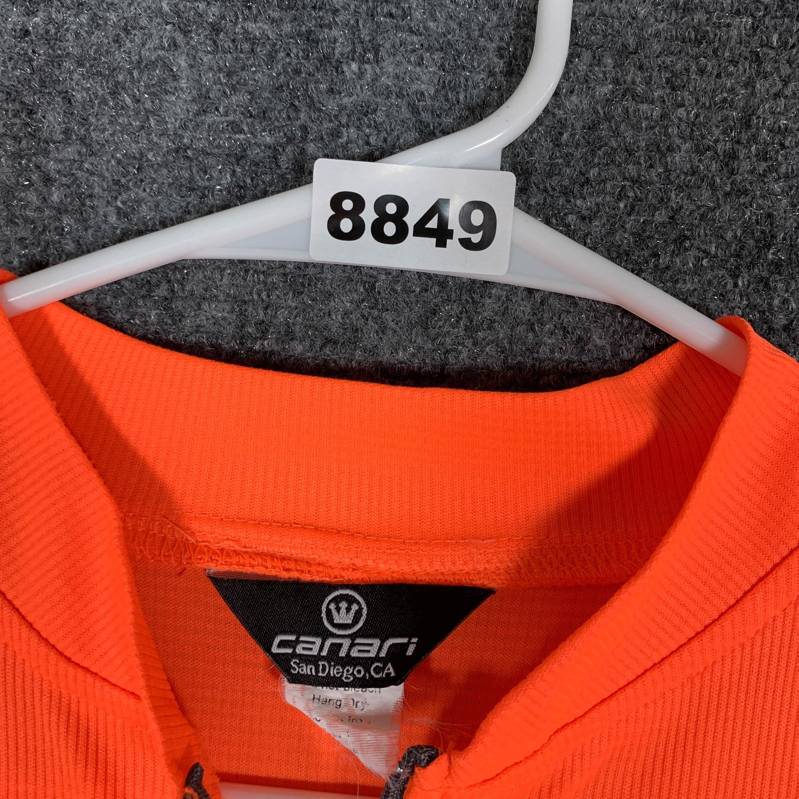 Canari Cycling Jersey Mens Medium Orange 1/4 Zip Short Sleeve Hi Vis Performance