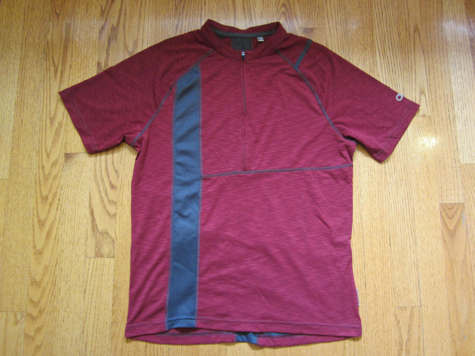 Club Ride CR Performance 1/2 Zip Maroon Cycling Jersey Shirt Pocket Men Small S