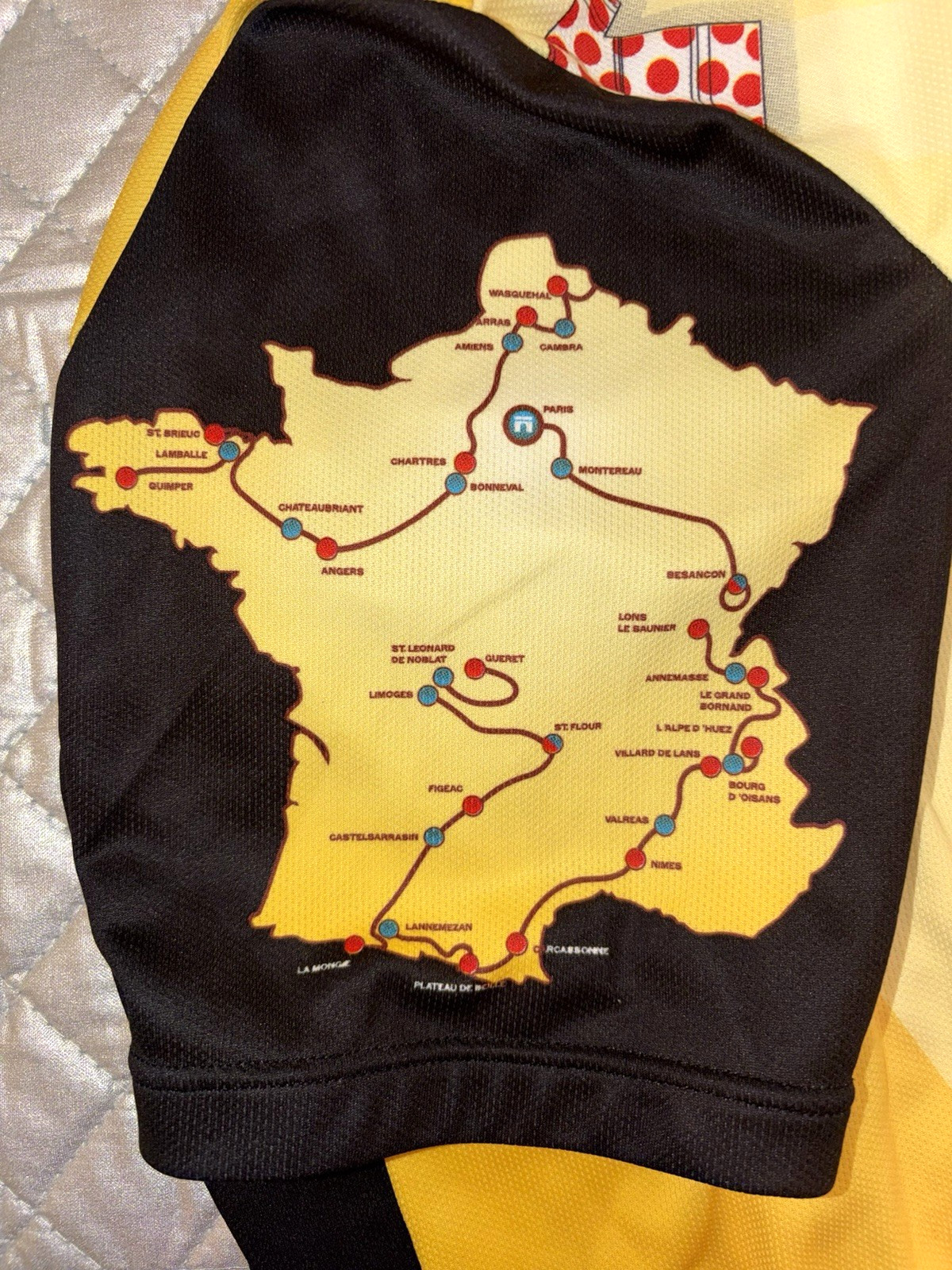 Le Tour De France 2004 Cycling Jersey Men’s XL 3/4 Zip Pockets Made In Italy