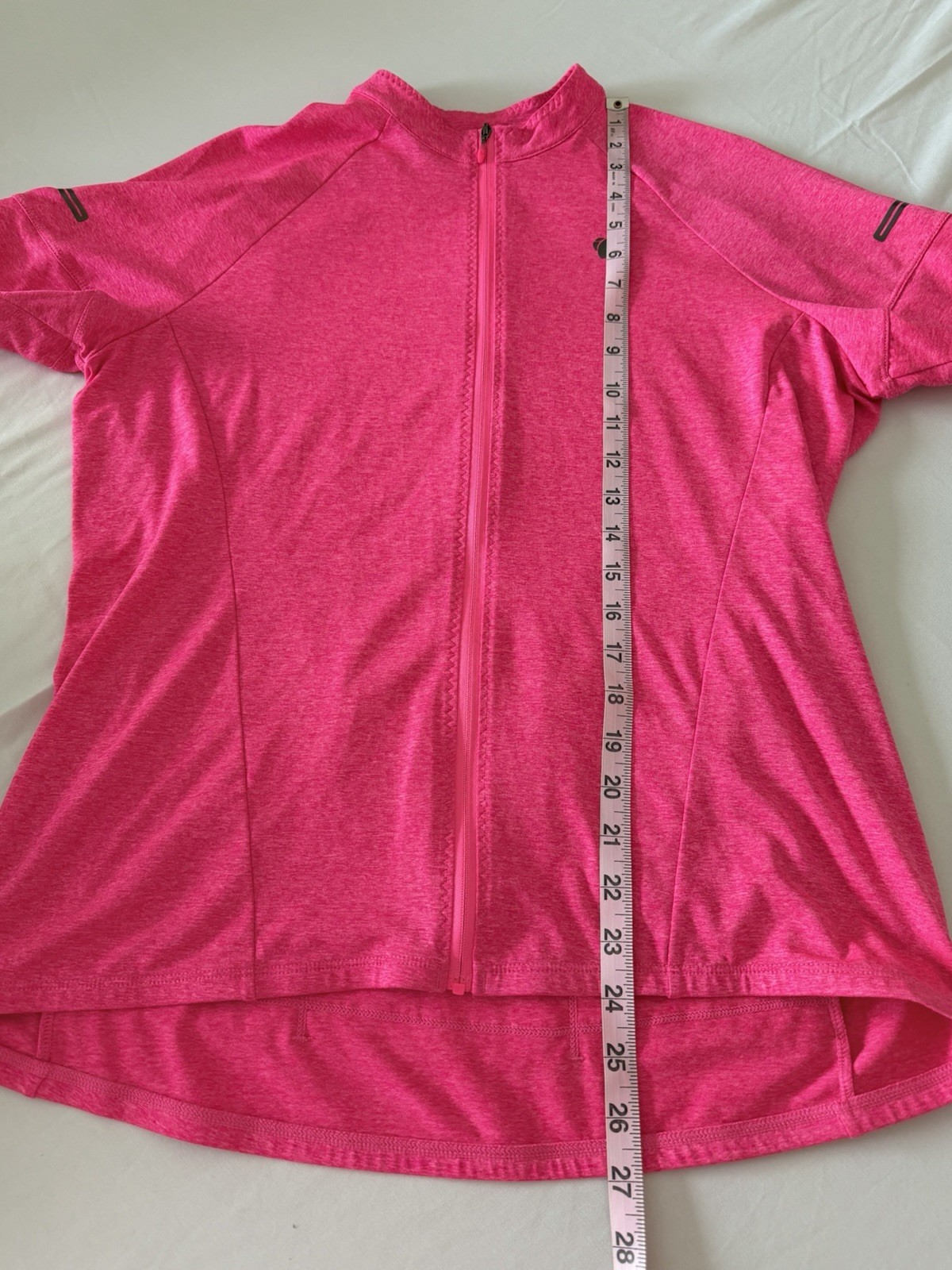 Pearl Izumi Full Zip Cyling Jersey Womens Sz XL Pink Short Sleeve Reflective EUC