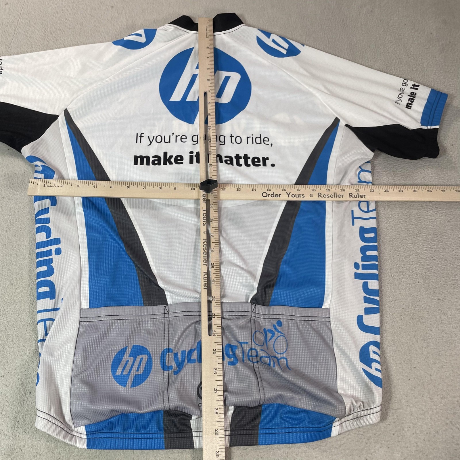 Canari Cycling Jersey Mens XL HP Team Blue White Full Zip Bike Shirt Polyester