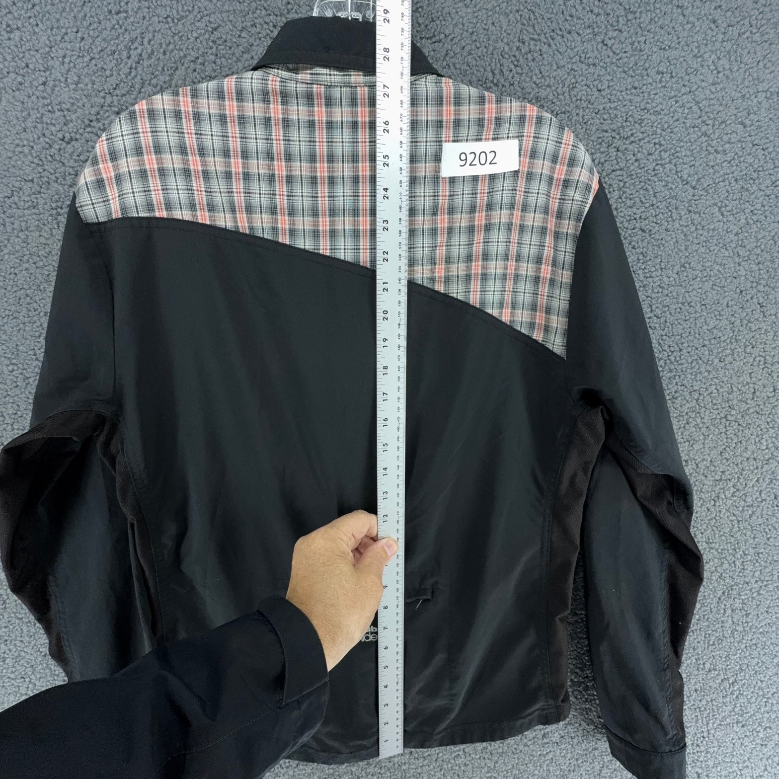 Club Ride Shirt Mens S Black Plaid Stretch Button Front Cycling Outdoor Hiking