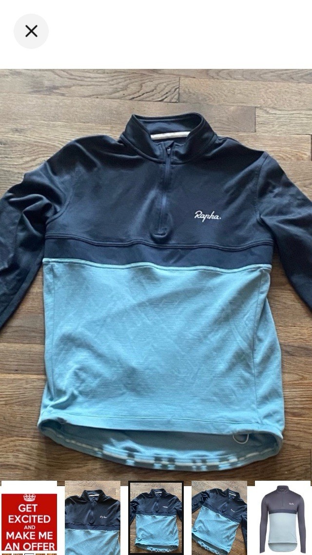 Rapha Long Sleeve Wool Blend Club Jersey Men’s Size XL Cycling Top