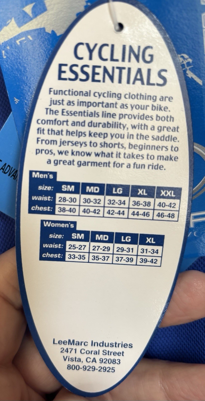 REI Canari Paceline Cycling Jersey Men’s XL Cobalt Blue DryCore Fabric NWT