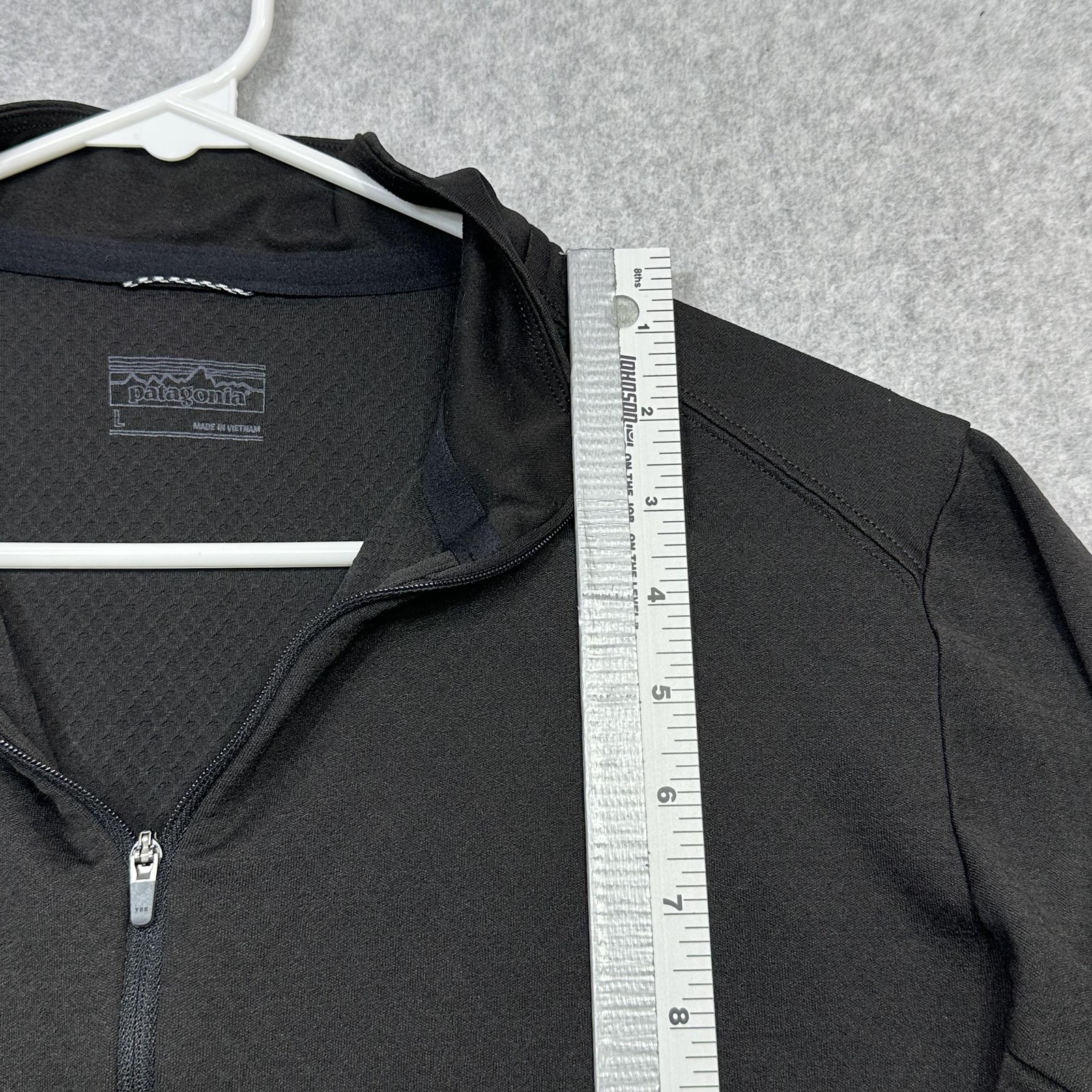 Patagonia Capilene Midweight Cycling Jersey Womens Large Black 1/2 Zip Pockets