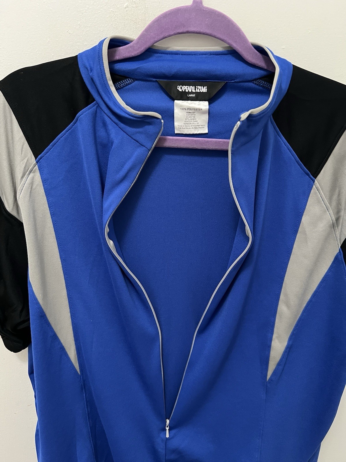 PEARL IZUMI MENS CYCLING 3/4 ZIP SHIRT LARGE ULTRA SENSOR TRIPLE REAR POCKETS