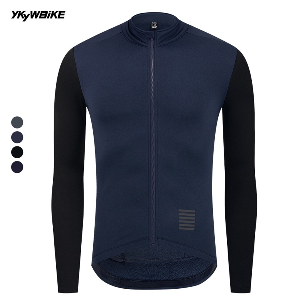 Men Winter Cycling Jersey Thermal Fleece Bicycle Jacket 5-15°C MTB Road Bike Top