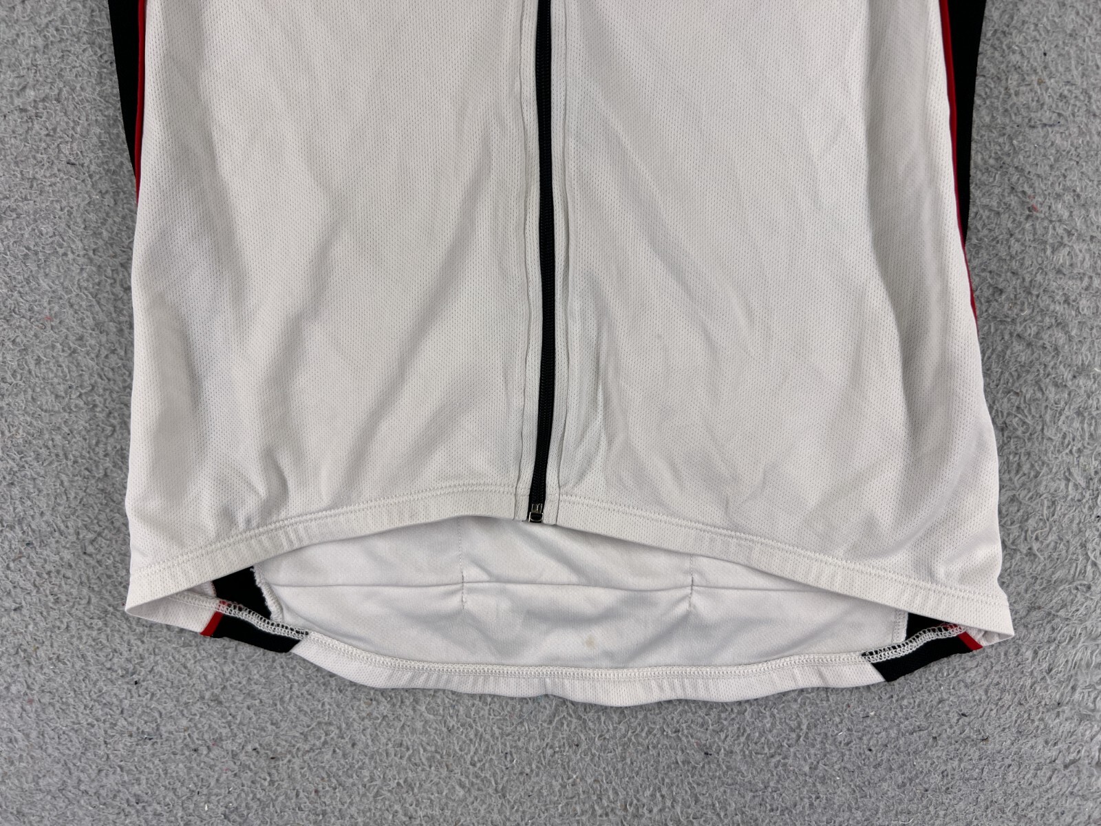 Performance Cycling Jersey Womens Medium White Black Full Zip 100% Polyester