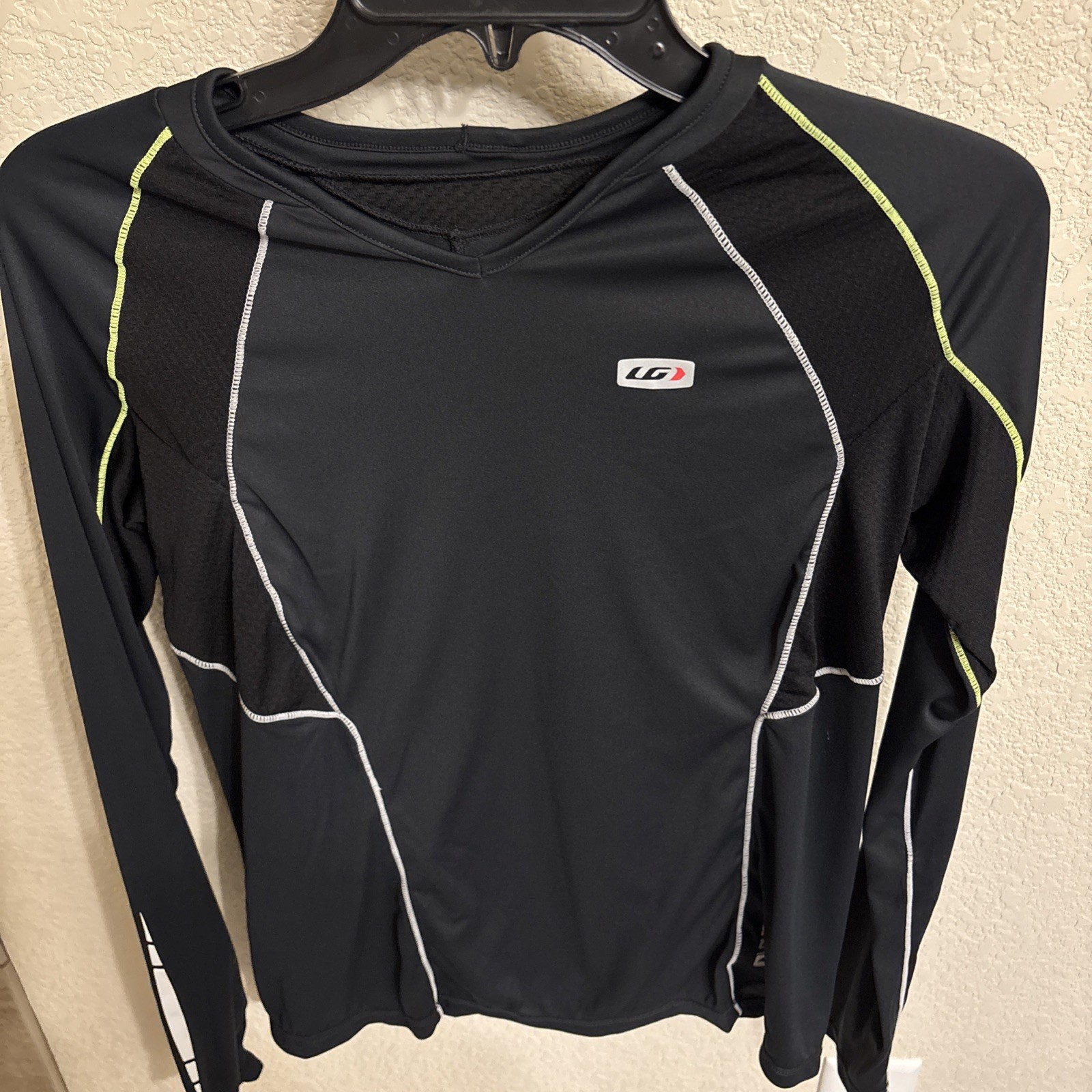 Womens Louis Garneau Cycling Long Sleeve Top Black white Yellow (M)