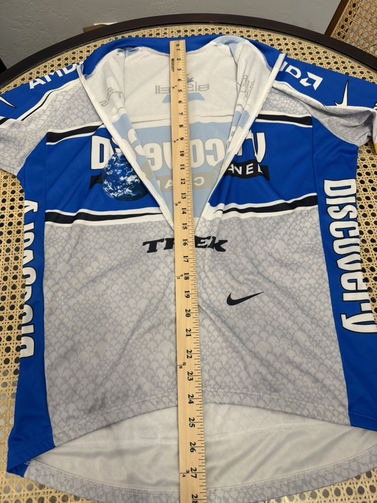 NIKE CYCLING JERSEY DISCOVERY CHANNEL SHORT SLEEVE ZIP MENS XL ITALY EUC