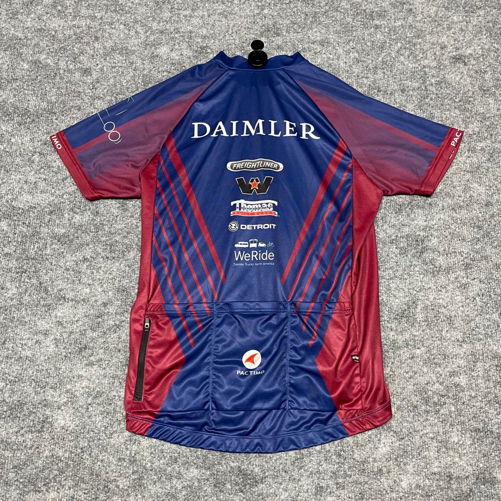 Pactimo Daimler Freightliner Cycling Jersey Womens Large Blue Maroon Full Zip