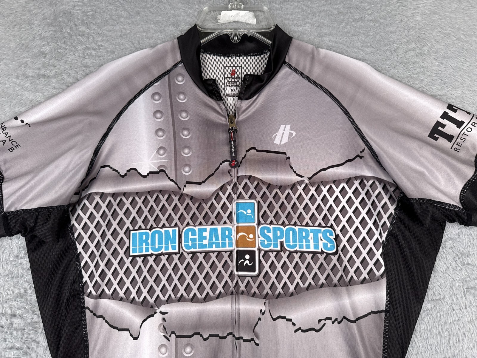 Hincapie Cycling Jersey Adult Extra Large Gray Black High Gear Sports Full Zip