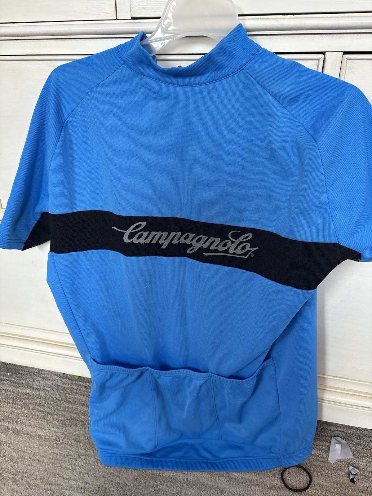 Campagnolo Cycling Jersey XL Blue/Black Colorblock Full Zip Pockets