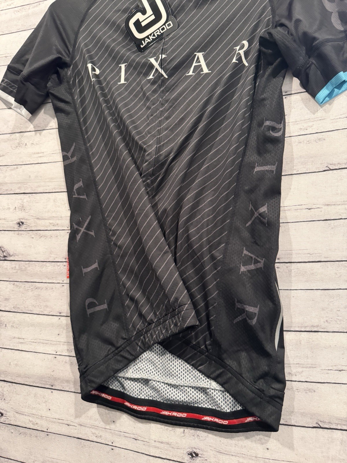 Jakroo x PIXAR Cycling Jersey M Black Blue Full Zip Lightweight Disney NEW NWT