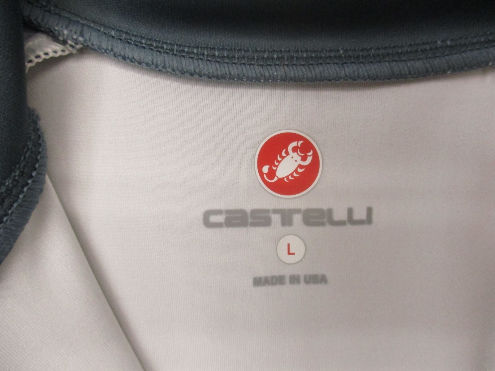 CASTELLI Size L Womens Gray Full Zip High Neck Long Sleeve Cycling Jersey 487