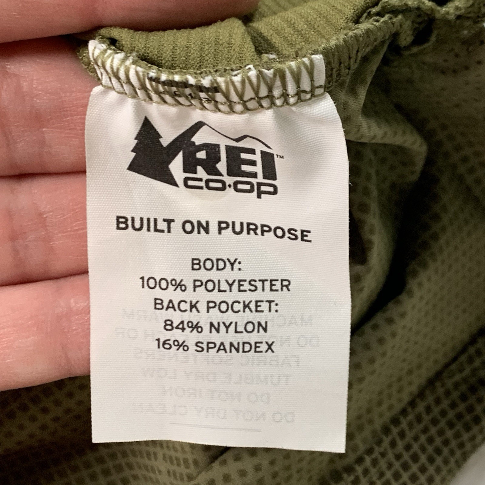 REI Co-op Link Pullover Green Camo Print Mens Cycling Jersey Pocket Size Medium