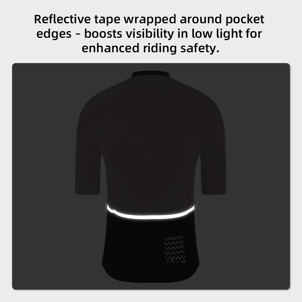 YKYW Men Cycling Jersey Summer Short Sleeve Breathable Bike Pro Shirt 5 Pockets