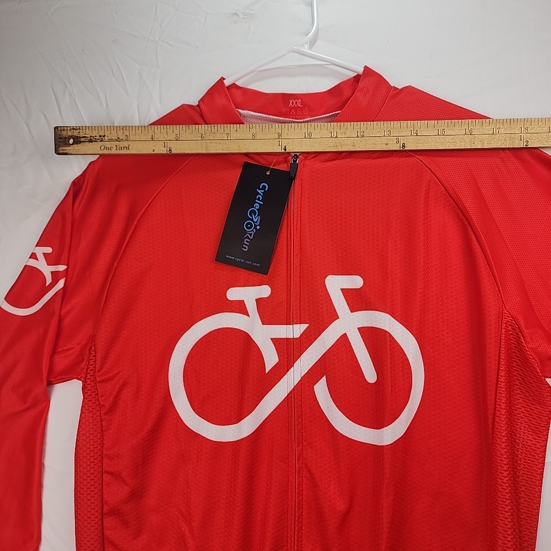 Cycle-Run, Long sleeve cycling jersey. XXXL, Rear waist pockets, NEW with tags