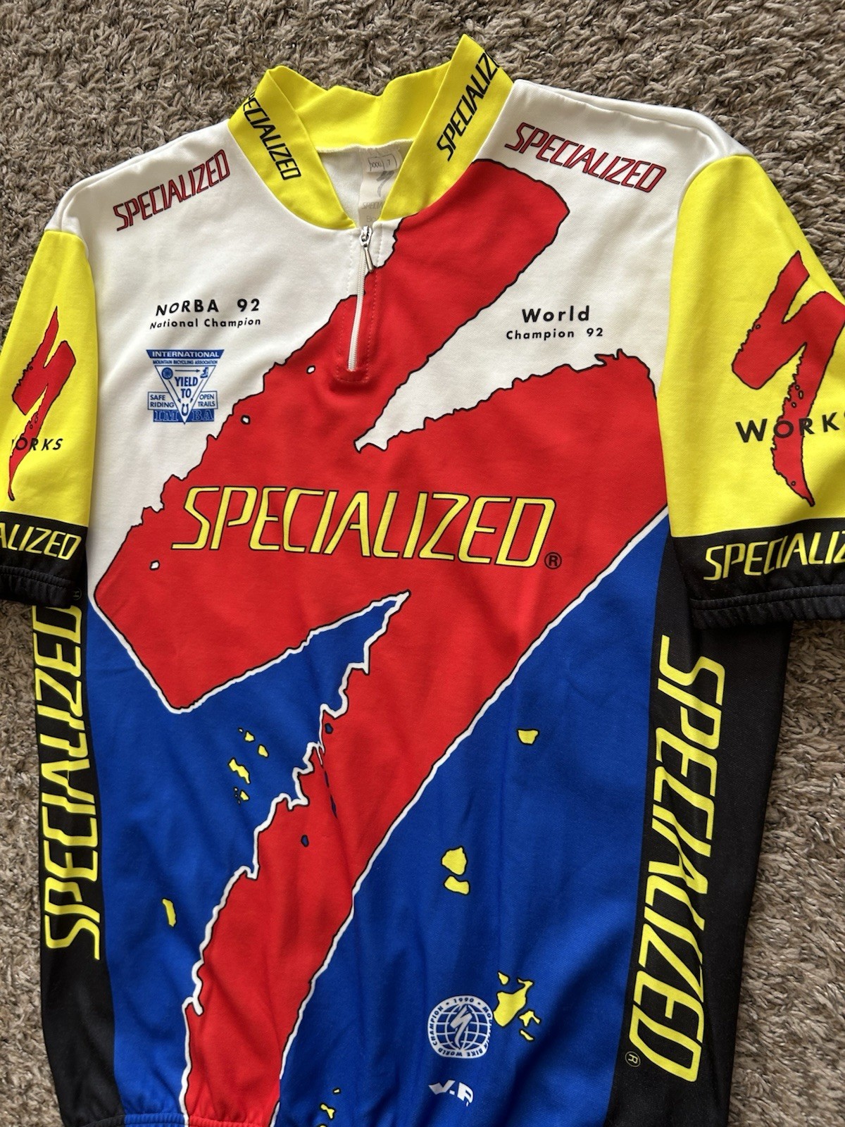 Vintage Specialized Cycling Jersey World Champion Norba 1992 Long Sleeve 3XL