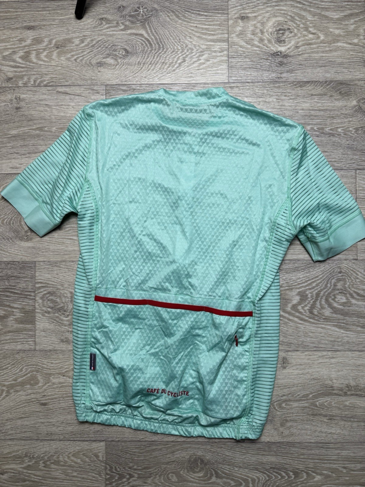 Cafe du Cycliste Micheline Man Cycling Jersey Size M Neo Mint Green Full Zip