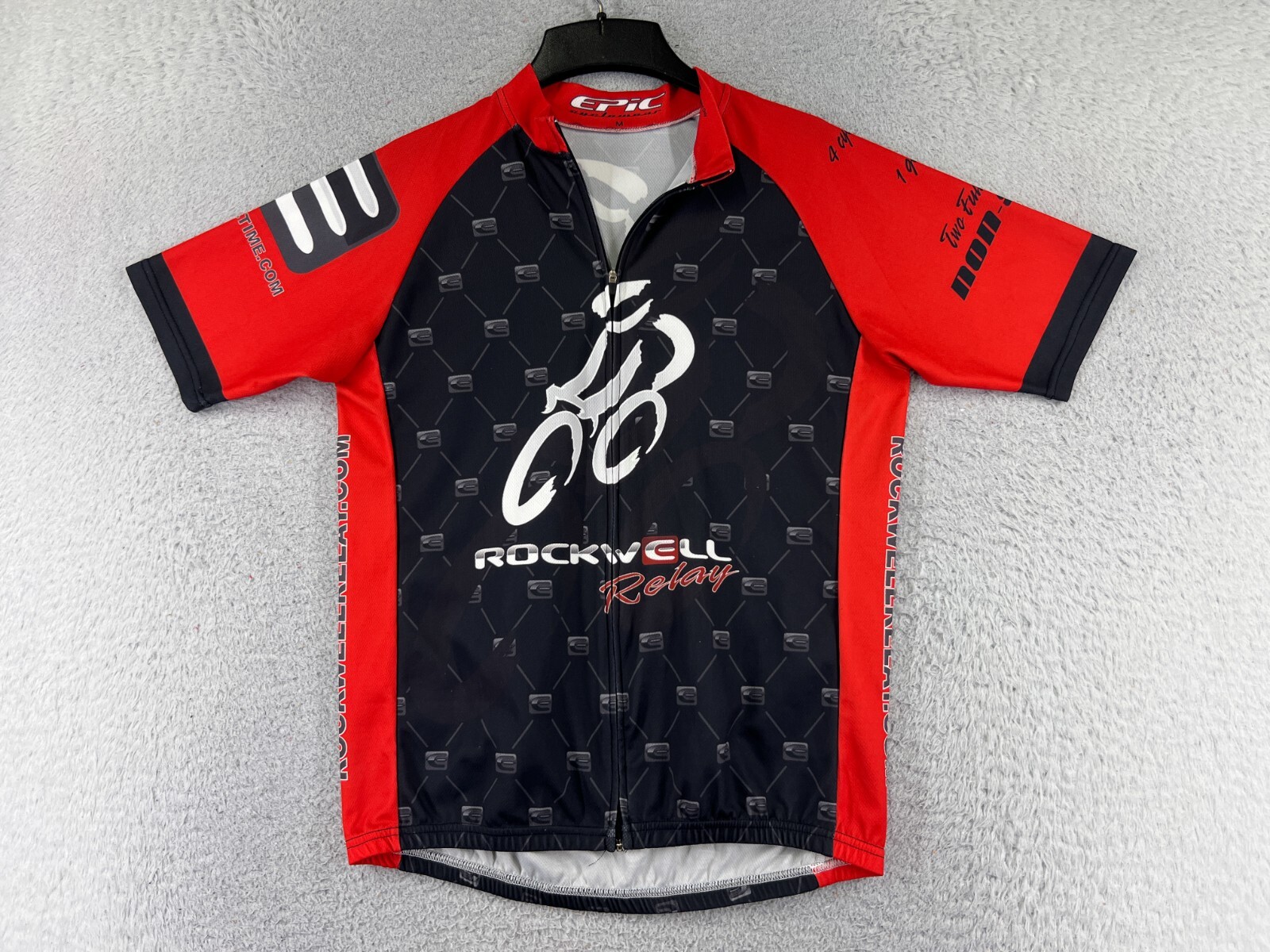 Epci Cycling Jersey Adult Medium Red Black Full Zip Pockets Polyester Rockwell