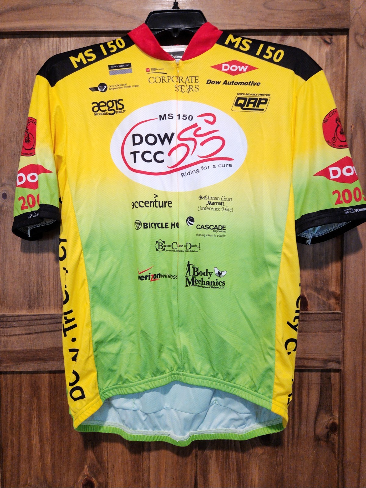 VOmax Multicolor Mens Cycling Jerseys DOW MS 150 Sizes Large / XXL Vtg DOW